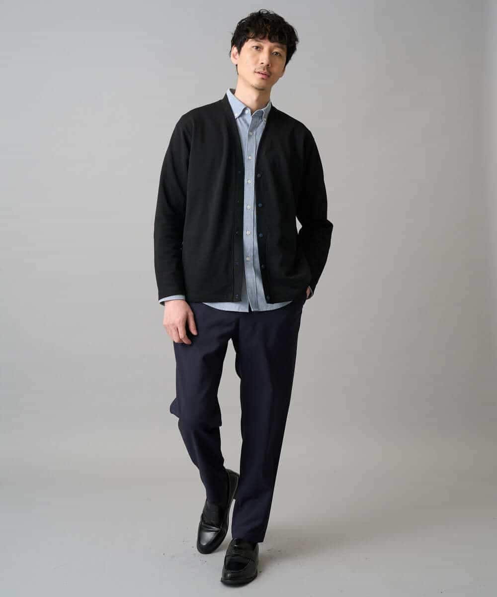 KHLED03069 a.v.v MEN(アー・ヴェ・ヴェ) 【イージーケア/洗濯機で洗える/毛玉になりにくい/ストレッチ】アムンゼンストレッチセミルーズパンツ ベージュ