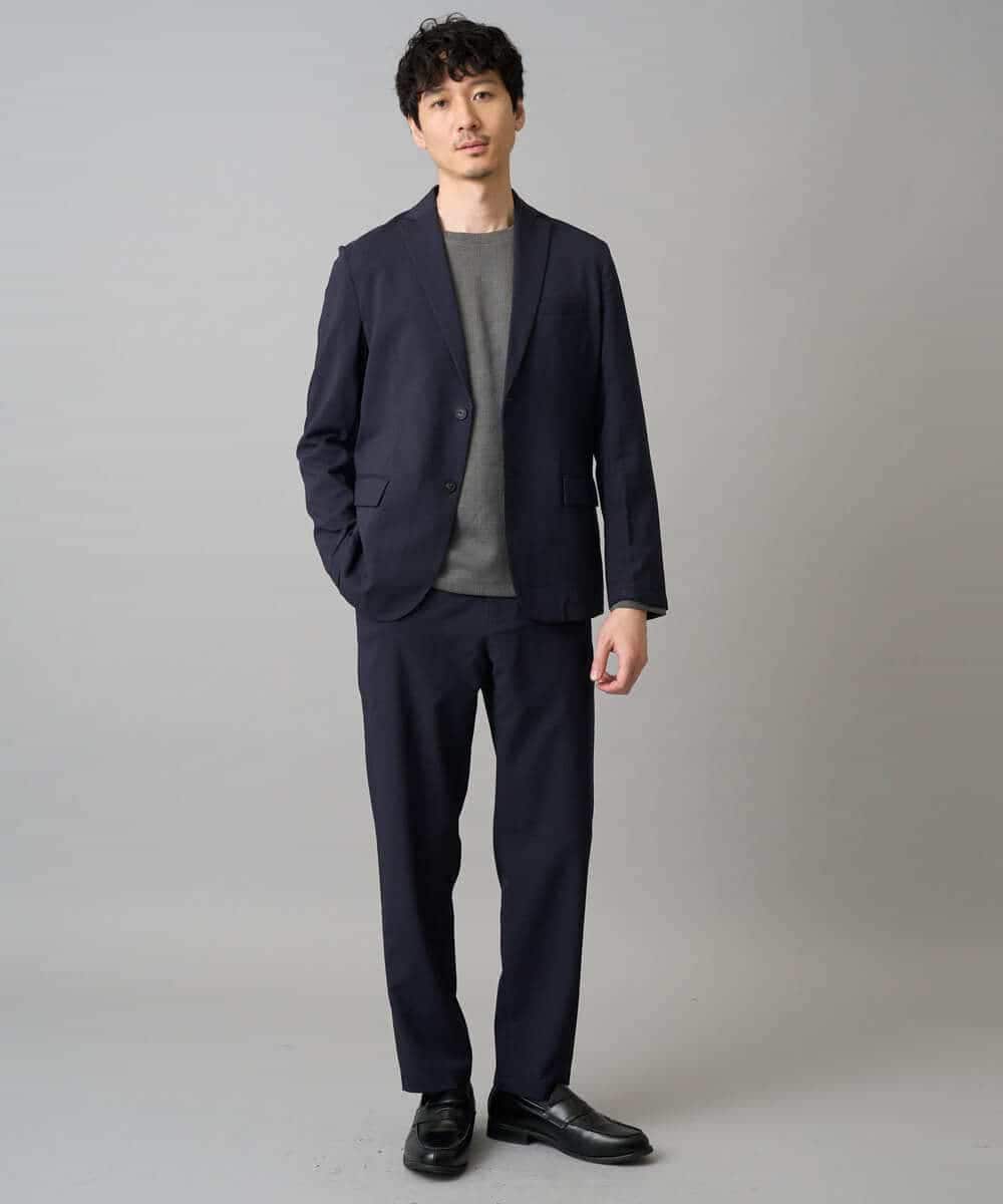 KHLED03069 a.v.v MEN(アー・ヴェ・ヴェ) 【イージーケア/洗濯機で洗える/毛玉になりにくい/ストレッチ】アムンゼンストレッチセミルーズパンツ ベージュ