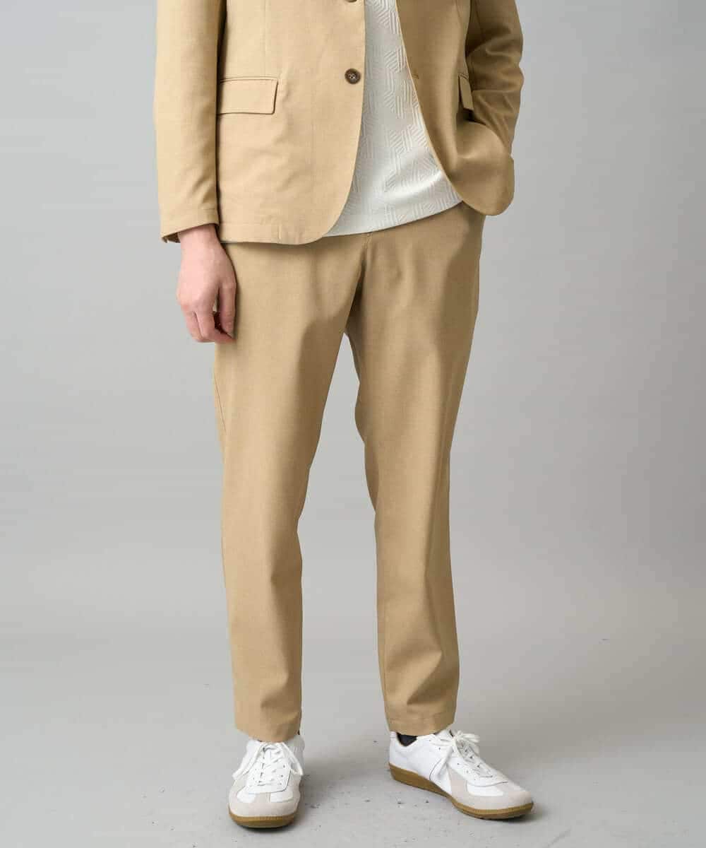 KHLED03069 a.v.v MEN(アー・ヴェ・ヴェ) 【イージーケア/洗濯機で洗える/毛玉になりにくい/ストレッチ】アムンゼンストレッチセミルーズパンツ ベージュ