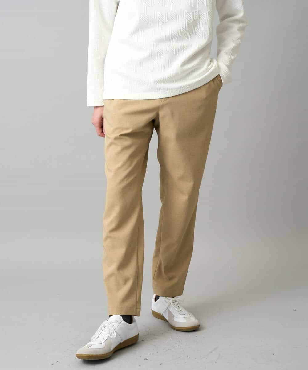KHLED03069 a.v.v MEN(アー・ヴェ・ヴェ) 【イージーケア/洗濯機で洗える/毛玉になりにくい/ストレッチ】アムンゼンストレッチセミルーズパンツ ベージュ