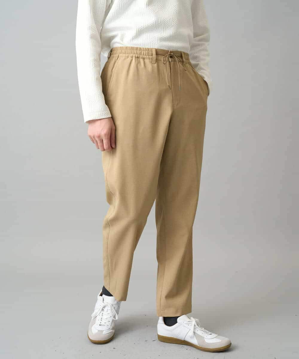 KHLED03069 a.v.v MEN(アー・ヴェ・ヴェ) 【イージーケア/洗濯機で洗える/毛玉になりにくい/ストレッチ】アムンゼンストレッチセミルーズパンツ ベージュ