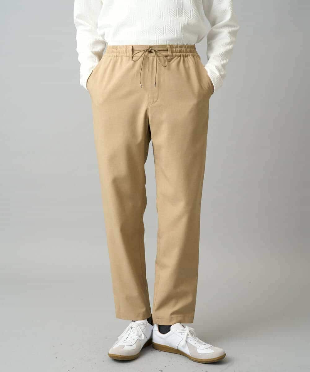 KHLED03069 a.v.v MEN(アー・ヴェ・ヴェ) 【イージーケア/洗濯機で洗える/毛玉になりにくい/ストレッチ】アムンゼンストレッチセミルーズパンツ ベージュ