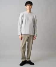 KHLED04064 a.v.v MEN(アー・ヴェ・ヴェ) 【イージーケア/洗濯機で洗える/毛玉になりにくい/ストレッチ】メランジツイルセミルーズパンツ ブラック