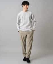 KHLED04064 a.v.v MEN(アー・ヴェ・ヴェ) 【イージーケア/洗濯機で洗える/毛玉になりにくい/ストレッチ】メランジツイルセミルーズパンツ ブラック