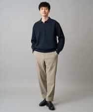 KHLED04064 a.v.v MEN(アー・ヴェ・ヴェ) 【イージーケア/洗濯機で洗える/毛玉になりにくい/ストレッチ】メランジツイルセミルーズパンツ ブラック