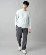 KHLED04064 a.v.v MEN(アー・ヴェ・ヴェ) 【イージーケア/洗濯機で洗える/毛玉になりにくい/ストレッチ】メランジツイルセミルーズパンツ ブラック