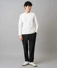 KHLED04064 a.v.v MEN(アー・ヴェ・ヴェ) 【イージーケア/洗濯機で洗える/毛玉になりにくい/ストレッチ】メランジツイルセミルーズパンツ ブラック