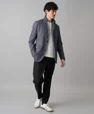 KHLED04064 a.v.v MEN(アー・ヴェ・ヴェ) 【イージーケア/洗濯機で洗える/毛玉になりにくい/ストレッチ】メランジツイルセミルーズパンツ ブラック