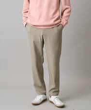 KHLED04064 a.v.v MEN(アー・ヴェ・ヴェ) 【イージーケア/洗濯機で洗える/毛玉になりにくい/ストレッチ】メランジツイルセミルーズパンツ ブラック