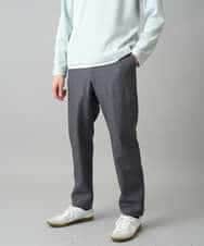 KHLED04064 a.v.v MEN(アー・ヴェ・ヴェ) 【イージーケア/洗濯機で洗える/毛玉になりにくい/ストレッチ】メランジツイルセミルーズパンツ ブラック