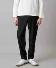 KHLED04064 a.v.v MEN(アー・ヴェ・ヴェ) 【イージーケア/洗濯機で洗える/毛玉になりにくい/ストレッチ】メランジツイルセミルーズパンツ ブラック