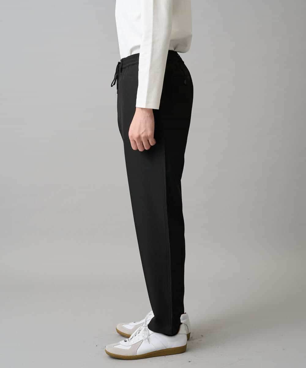 KHLED04064 a.v.v MEN(アー・ヴェ・ヴェ) 【イージーケア/洗濯機で洗える/毛玉になりにくい/ストレッチ】メランジツイルセミルーズパンツ ブラック