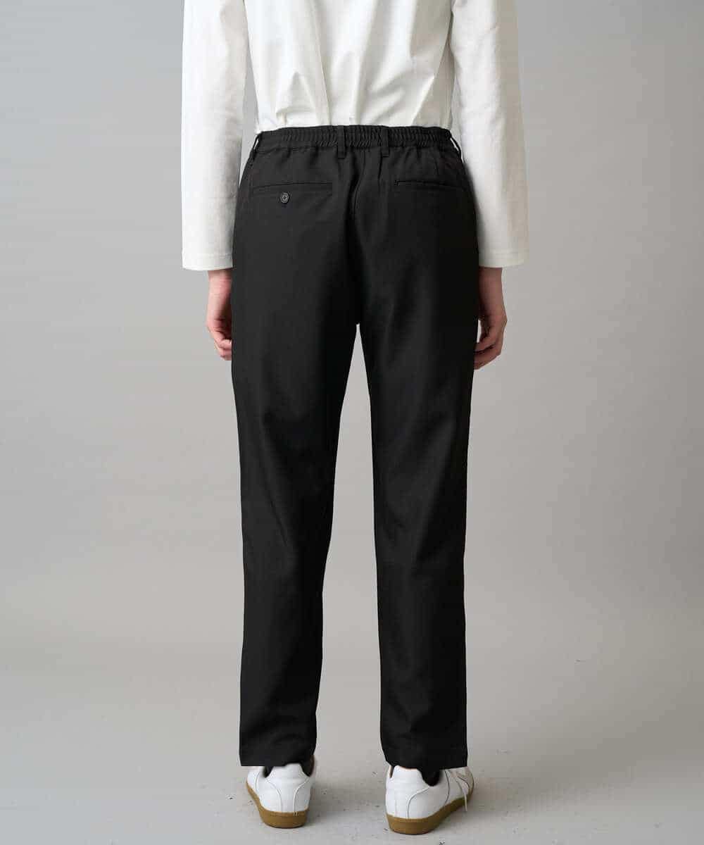 KHLED04064 a.v.v MEN(アー・ヴェ・ヴェ) 【イージーケア/洗濯機で洗える/毛玉になりにくい/ストレッチ】メランジツイルセミルーズパンツ ブラック