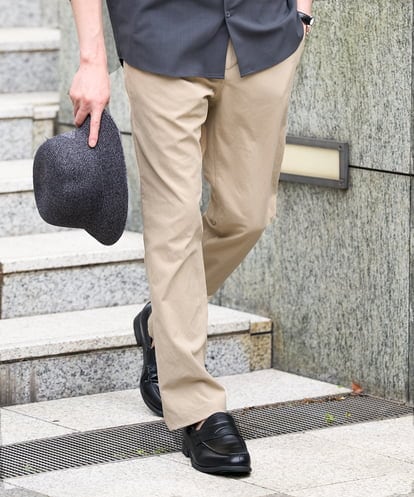 KHLED06069 a.v.v MEN 【イージーケア/洗濯機で洗える/毛玉になりにくい/ストレッチ】チノストレッチテーパードパンツ
