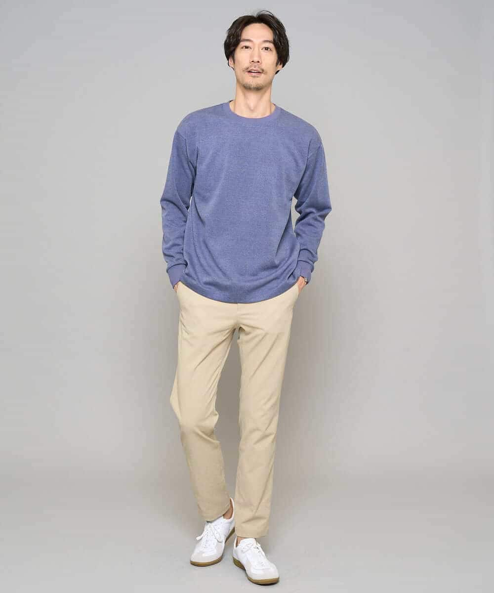 KHLED06069 a.v.v MEN(アー・ヴェ・ヴェ) 【イージーケア/洗濯機で洗える/毛玉になりにくい/ストレッチ】チノストレッチテーパードパンツ ダークグレー