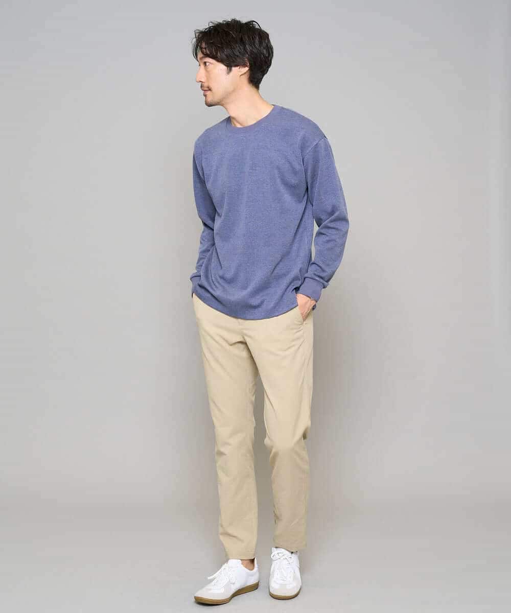 KHLED06069 a.v.v MEN(アー・ヴェ・ヴェ) 【イージーケア/洗濯機で洗える/毛玉になりにくい/ストレッチ】チノストレッチテーパードパンツ ダークグレー