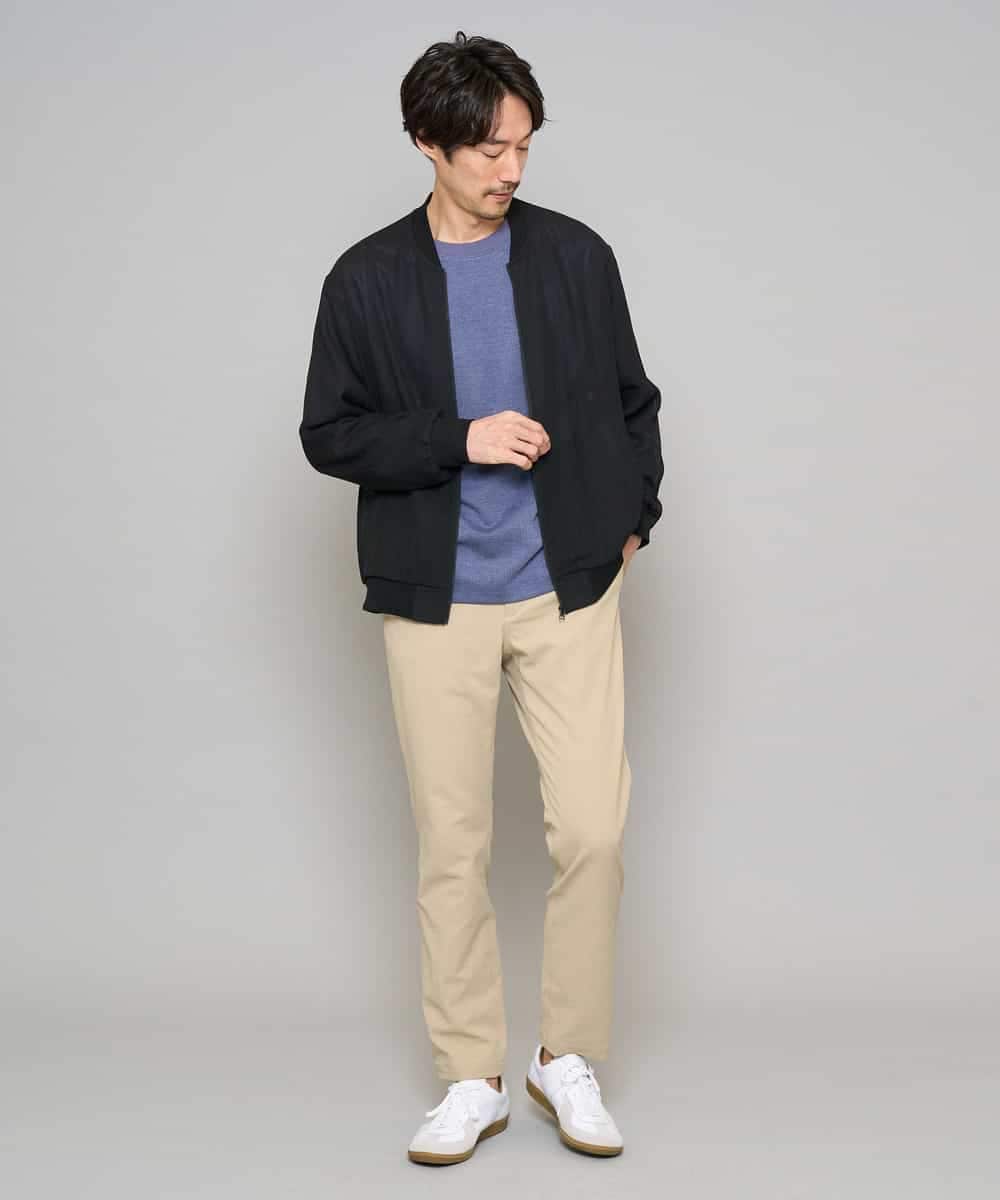 KHLED06069 a.v.v MEN(アー・ヴェ・ヴェ) 【イージーケア/洗濯機で洗える/毛玉になりにくい/ストレッチ】チノストレッチテーパードパンツ ダークグレー