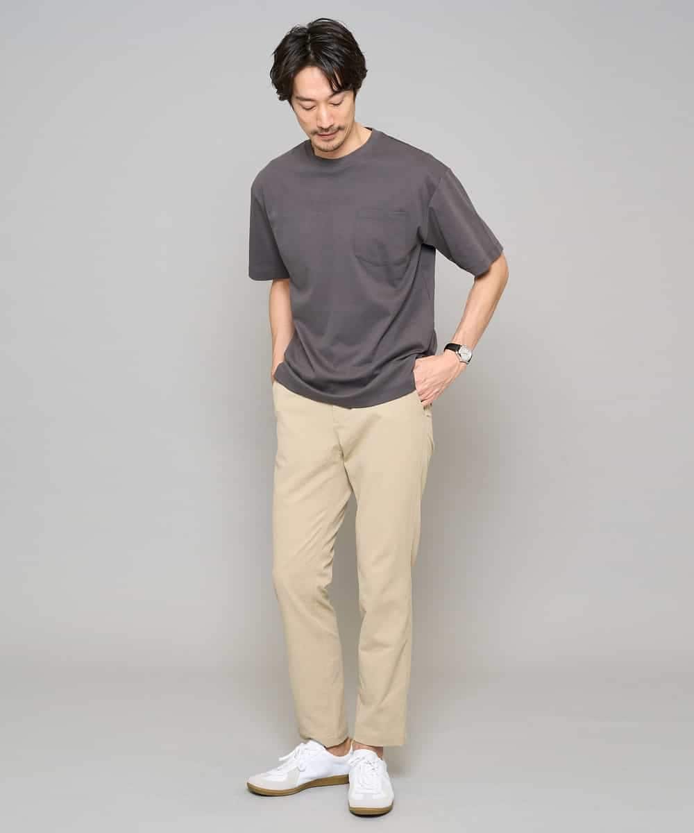 KHLED06069 a.v.v MEN(アー・ヴェ・ヴェ) 【イージーケア/洗濯機で洗える/毛玉になりにくい/ストレッチ】チノストレッチテーパードパンツ ダークグレー