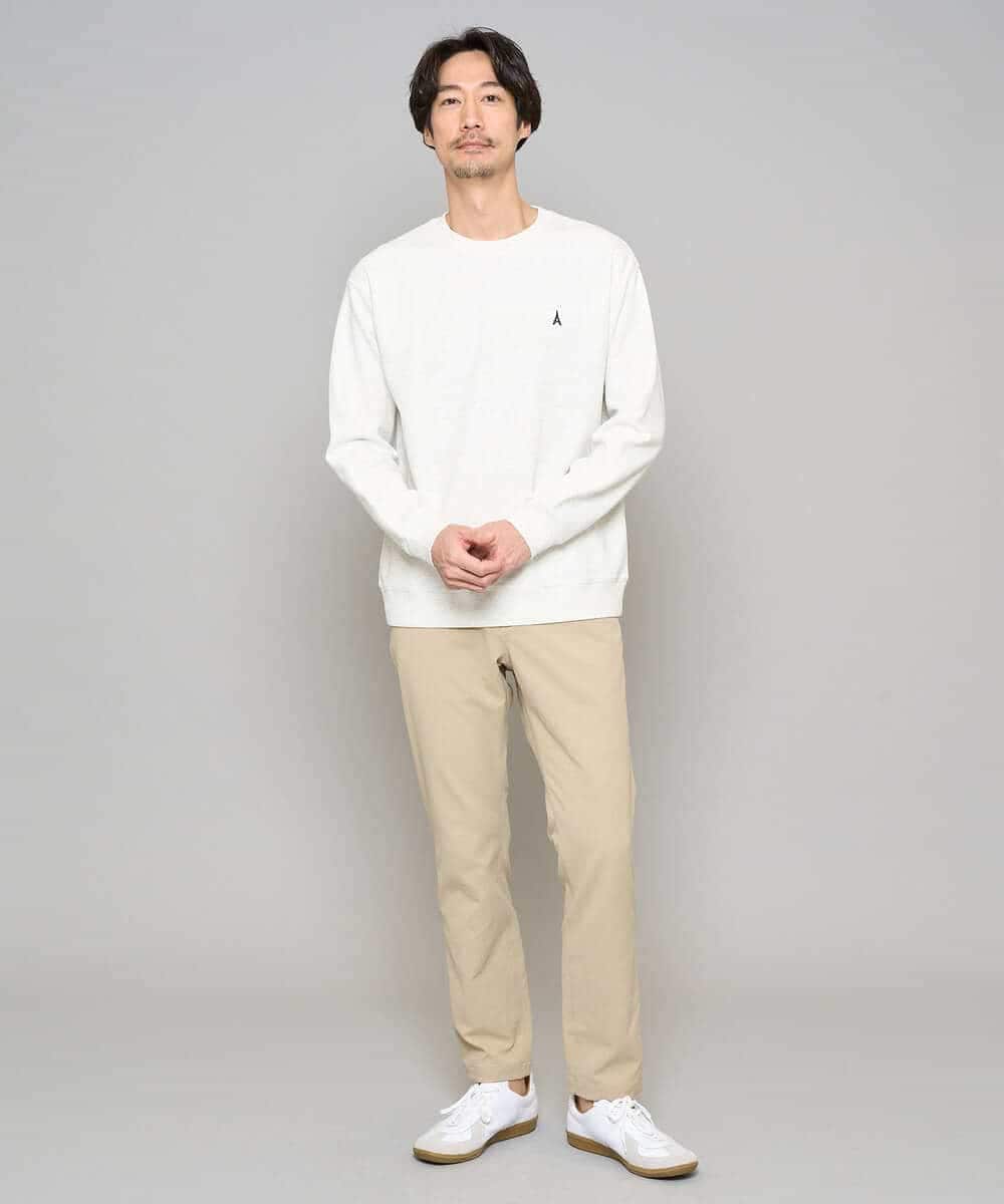 KHLED06069 a.v.v MEN(アー・ヴェ・ヴェ) 【イージーケア/洗濯機で洗える/毛玉になりにくい/ストレッチ】チノストレッチテーパードパンツ ダークグレー