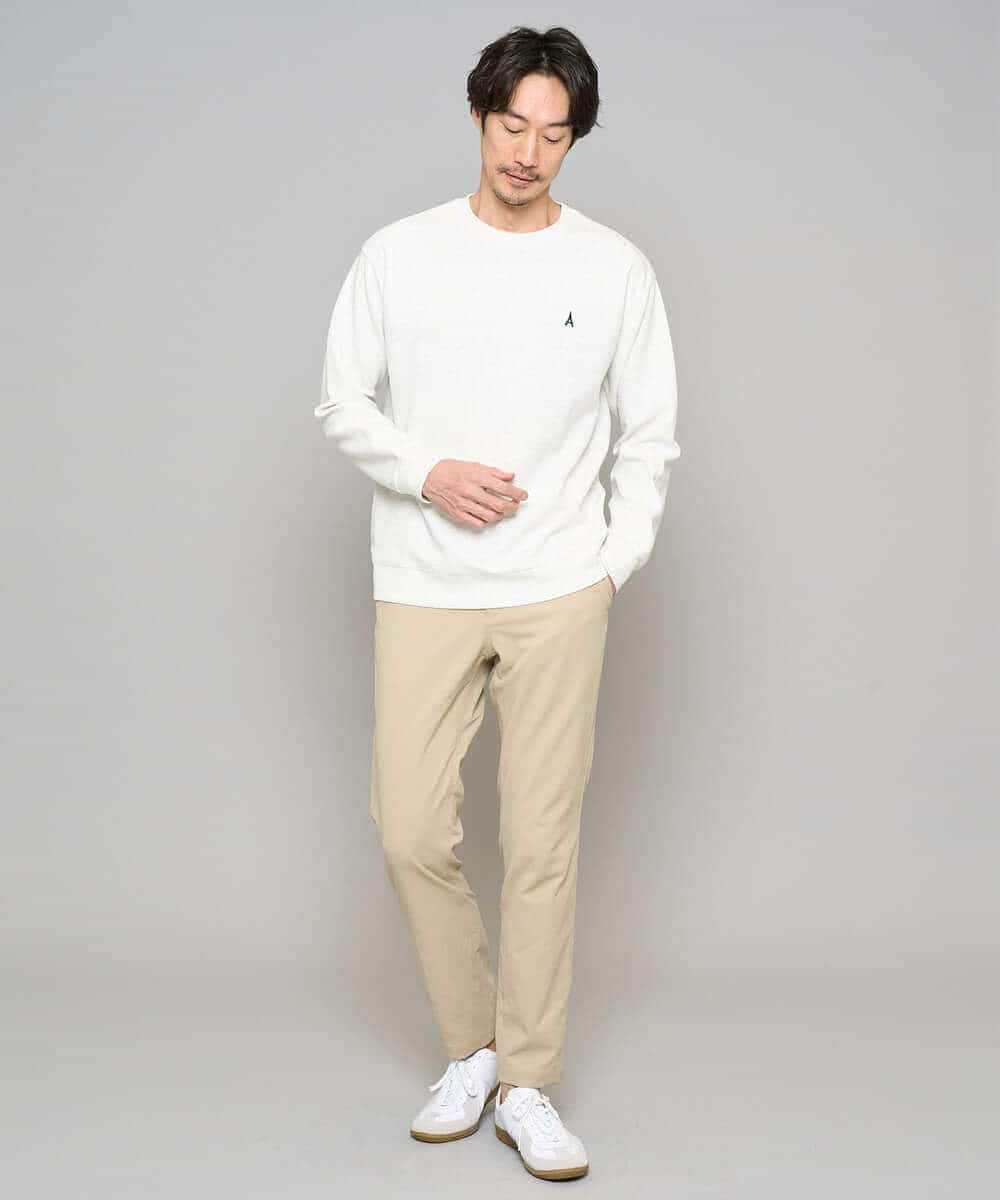 KHLED06069 a.v.v MEN(アー・ヴェ・ヴェ) 【イージーケア/洗濯機で洗える/毛玉になりにくい/ストレッチ】チノストレッチテーパードパンツ ダークグレー