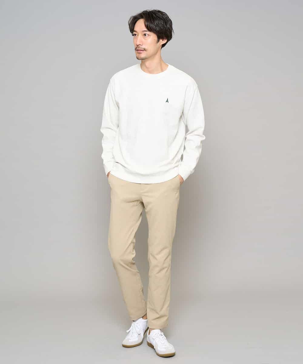 KHLED06069 a.v.v MEN(アー・ヴェ・ヴェ) 【イージーケア/洗濯機で洗える/毛玉になりにくい/ストレッチ】チノストレッチテーパードパンツ ダークグレー