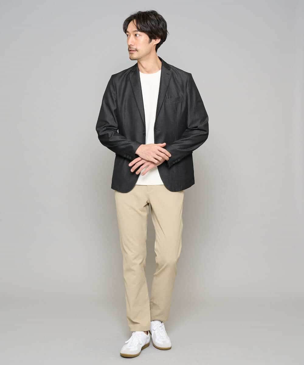 KHLED06069 a.v.v MEN(アー・ヴェ・ヴェ) 【イージーケア/洗濯機で洗える/毛玉になりにくい/ストレッチ】チノストレッチテーパードパンツ ダークグレー