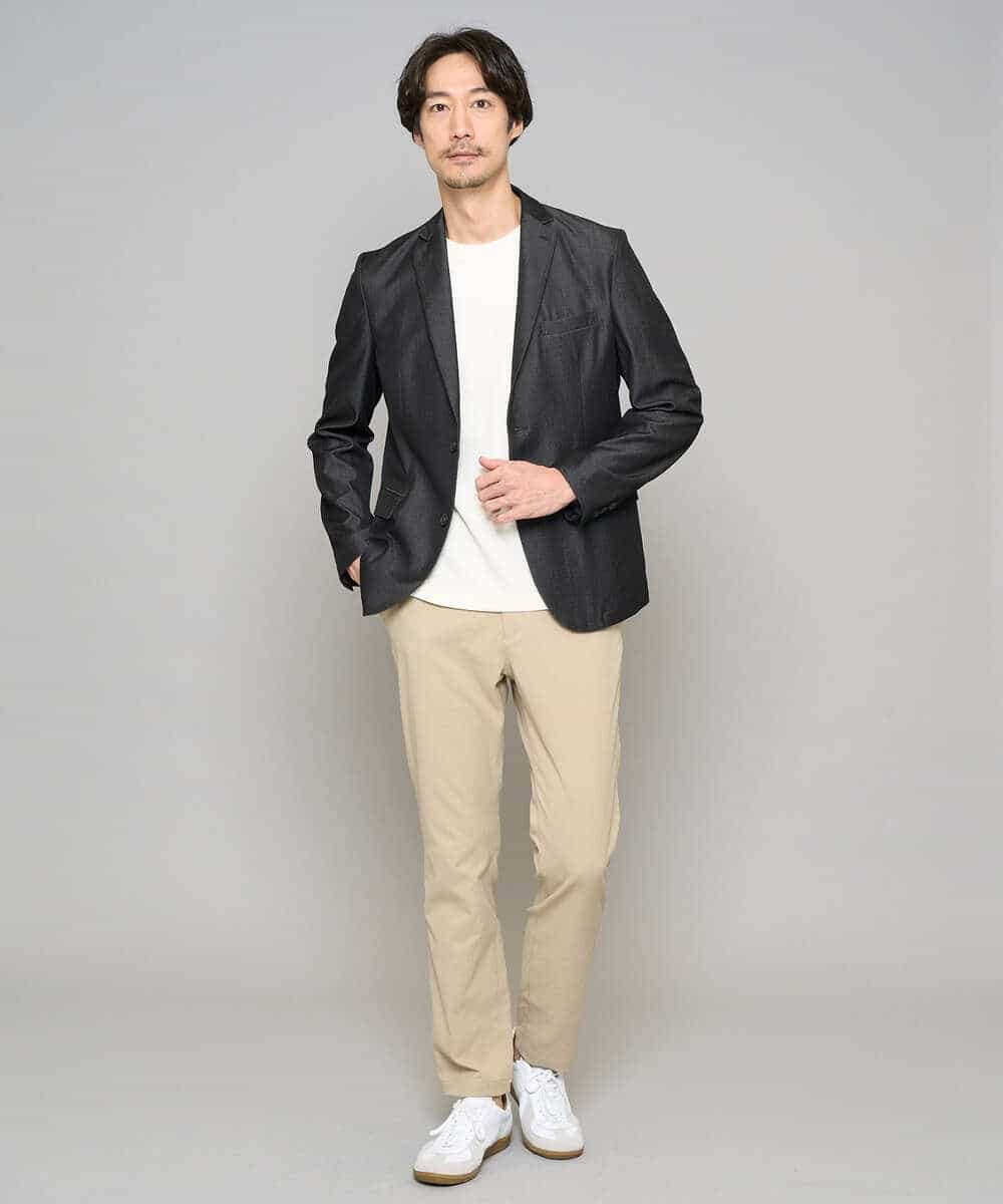 KHLED06069 a.v.v MEN(アー・ヴェ・ヴェ) 【イージーケア/洗濯機で洗える/毛玉になりにくい/ストレッチ】チノストレッチテーパードパンツ ダークグレー