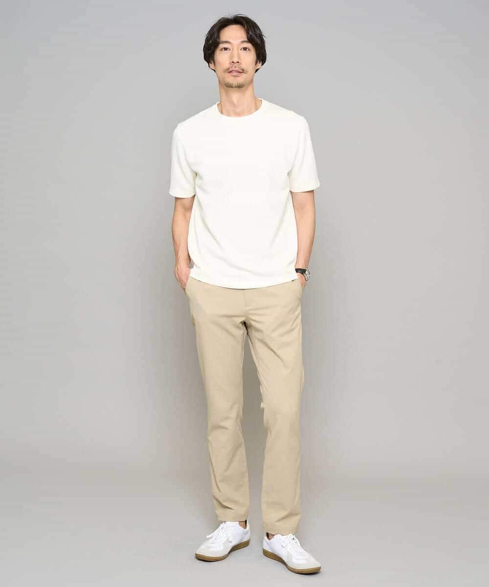 KHLED06069 a.v.v MEN(アー・ヴェ・ヴェ) 【イージーケア/洗濯機で洗える/毛玉になりにくい/ストレッチ】チノストレッチテーパードパンツ ダークグレー