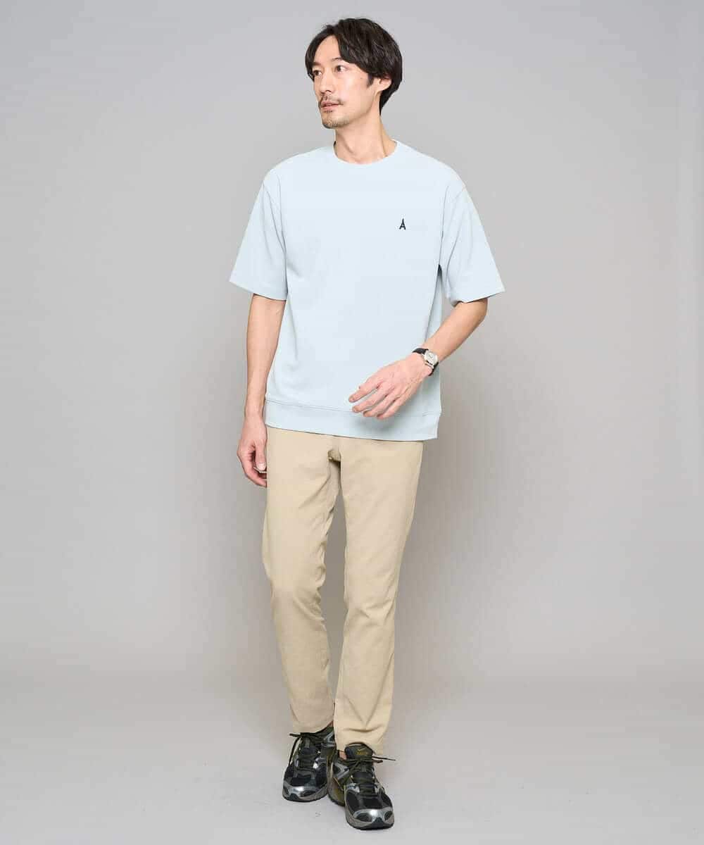 KHLED06069 a.v.v MEN(アー・ヴェ・ヴェ) 【イージーケア/洗濯機で洗える/毛玉になりにくい/ストレッチ】チノストレッチテーパードパンツ ダークグレー