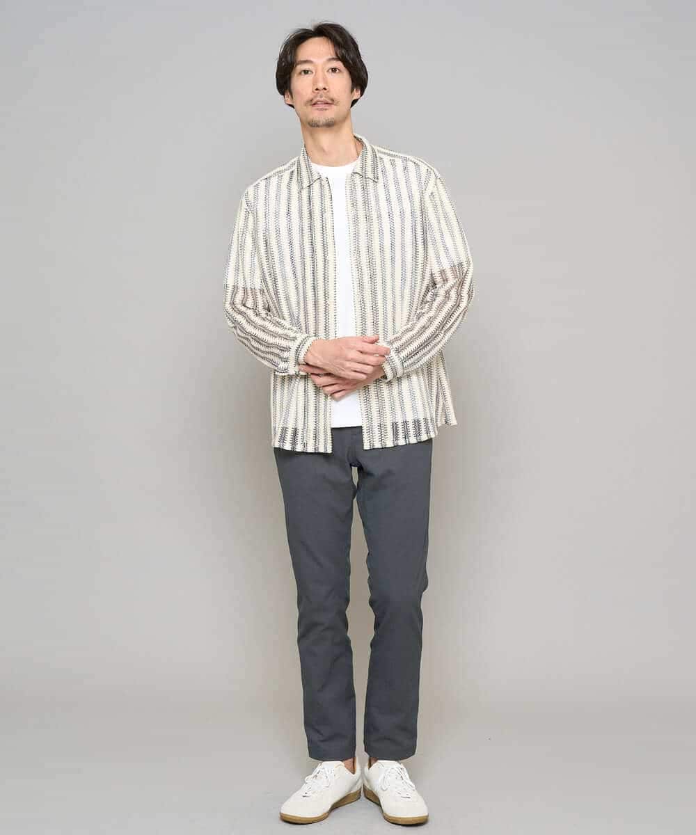 KHLED06069 a.v.v MEN(アー・ヴェ・ヴェ) 【イージーケア/洗濯機で洗える/毛玉になりにくい/ストレッチ】チノストレッチテーパードパンツ ダークグレー