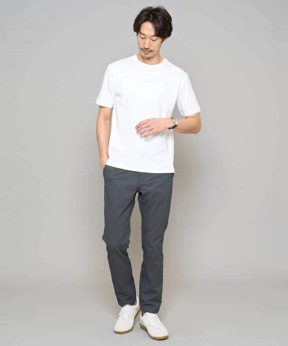 KHLED06069 a.v.v MEN(アー・ヴェ・ヴェ) 【イージーケア/洗濯機で洗える/毛玉になりにくい/ストレッチ】チノストレッチテーパードパンツ ダークグレー