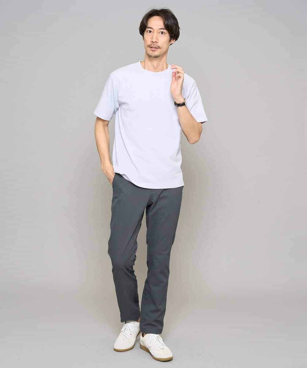 KHLED06069 a.v.v MEN(アー・ヴェ・ヴェ) 【イージーケア/洗濯機で洗える/毛玉になりにくい/ストレッチ】チノストレッチテーパードパンツ ダークグレー