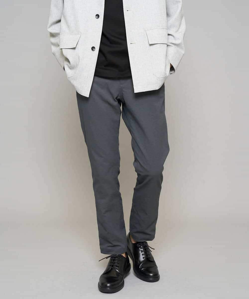 KHLED06069 a.v.v MEN(アー・ヴェ・ヴェ) 【イージーケア/洗濯機で洗える/毛玉になりにくい/ストレッチ】チノストレッチテーパードパンツ ダークグレー