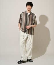 KHLED07069 a.v.v MEN(アー・ヴェ・ヴェ) 【イージーケア/洗濯機で洗える/毛玉になりにくい/ストレッチ】ベルト付きワイドテーパードチノパンツ ベージュ