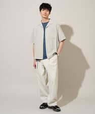 KHLED07069 a.v.v MEN(アー・ヴェ・ヴェ) 【イージーケア/洗濯機で洗える/毛玉になりにくい/ストレッチ】ベルト付きワイドテーパードチノパンツ ベージュ