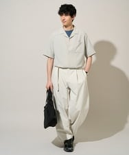 KHLED07069 a.v.v MEN(アー・ヴェ・ヴェ) 【イージーケア/洗濯機で洗える/毛玉になりにくい/ストレッチ】ベルト付きワイドテーパードチノパンツ ベージュ