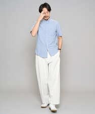 KHLED07069 a.v.v MEN(アー・ヴェ・ヴェ) 【イージーケア/洗濯機で洗える/毛玉になりにくい/ストレッチ】ベルト付きワイドテーパードチノパンツ ベージュ