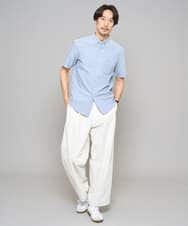 KHLED07069 a.v.v MEN(アー・ヴェ・ヴェ) 【イージーケア/洗濯機で洗える/毛玉になりにくい/ストレッチ】ベルト付きワイドテーパードチノパンツ ベージュ