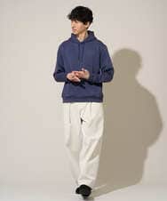 KHLED07069 a.v.v MEN(アー・ヴェ・ヴェ) 【イージーケア/洗濯機で洗える/毛玉になりにくい/ストレッチ】ベルト付きワイドテーパードチノパンツ ベージュ