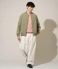 KHLED07069 a.v.v MEN(アー・ヴェ・ヴェ) 【イージーケア/洗濯機で洗える/毛玉になりにくい/ストレッチ】ベルト付きワイドテーパードチノパンツ ベージュ