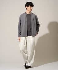 KHLED07069 a.v.v MEN(アー・ヴェ・ヴェ) 【イージーケア/洗濯機で洗える/毛玉になりにくい/ストレッチ】ベルト付きワイドテーパードチノパンツ ベージュ