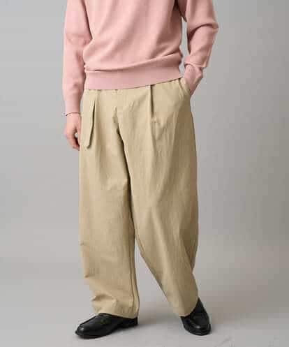 KHLED07069 a.v.v MEN 【イージーケア/洗濯機で洗える/毛玉になりにくい/ストレッチ】ベルト付きワイドテーパードチノパンツ