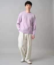 KHLED07069 a.v.v MEN(アー・ヴェ・ヴェ) 【イージーケア/洗濯機で洗える/毛玉になりにくい/ストレッチ】ベルト付きワイドテーパードチノパンツ ベージュ