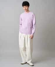 KHLED07069 a.v.v MEN(アー・ヴェ・ヴェ) 【イージーケア/洗濯機で洗える/毛玉になりにくい/ストレッチ】ベルト付きワイドテーパードチノパンツ ベージュ