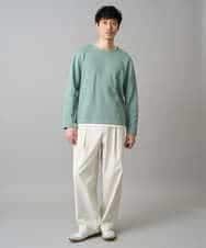 KHLED07069 a.v.v MEN(アー・ヴェ・ヴェ) 【イージーケア/洗濯機で洗える/毛玉になりにくい/ストレッチ】ベルト付きワイドテーパードチノパンツ ベージュ