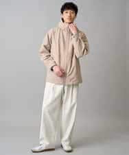 KHLED07069 a.v.v MEN(アー・ヴェ・ヴェ) 【イージーケア/洗濯機で洗える/毛玉になりにくい/ストレッチ】ベルト付きワイドテーパードチノパンツ ベージュ