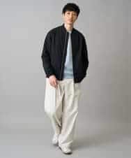 KHLED07069 a.v.v MEN(アー・ヴェ・ヴェ) 【イージーケア/洗濯機で洗える/毛玉になりにくい/ストレッチ】ベルト付きワイドテーパードチノパンツ ベージュ