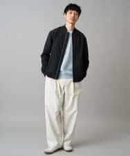 KHLED07069 a.v.v MEN(アー・ヴェ・ヴェ) 【イージーケア/洗濯機で洗える/毛玉になりにくい/ストレッチ】ベルト付きワイドテーパードチノパンツ ベージュ