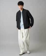 KHLED07069 a.v.v MEN(アー・ヴェ・ヴェ) 【イージーケア/洗濯機で洗える/毛玉になりにくい/ストレッチ】ベルト付きワイドテーパードチノパンツ ベージュ