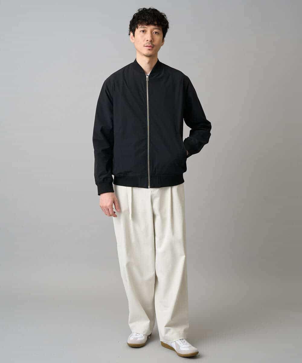 KHLED07069 a.v.v MEN(アー・ヴェ・ヴェ) 【イージーケア/洗濯機で洗える/毛玉になりにくい/ストレッチ】ベルト付きワイドテーパードチノパンツ ベージュ